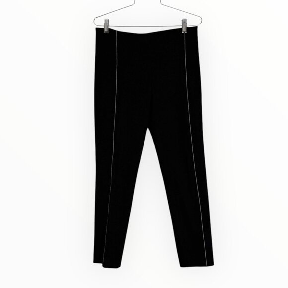 Joseph Gabardine Lenny Stretch pants leggings black with white stitching - Picture 2 of 6